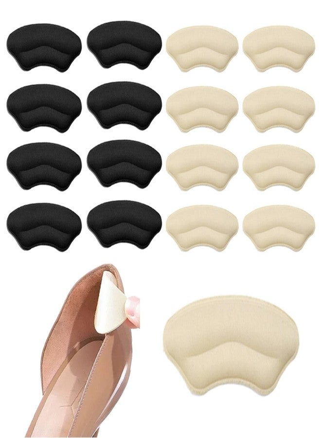 IVICOO Heel Pads for Shoes,Heel Grips for Womens Shoes Cushions,Shoe Pads for Women Too Big Shoes Inserts,High Heel Comfort Pad Grips(4 Beige+4 Black) - Image 1